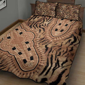 Afro Tiger Mix Dashiki Tribal Pattern Quilt Bed Set