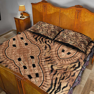 Afro Tiger Mix Dashiki Tribal Pattern Quilt Bed Set