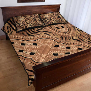 Afro Tiger Mix Dashiki Tribal Pattern Quilt Bed Set