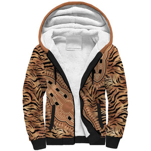 Afro Tiger Mix Dashiki Tribal Pattern Sherpa Hoodie