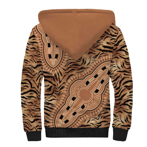 Afro Tiger Mix Dashiki Tribal Pattern Sherpa Hoodie