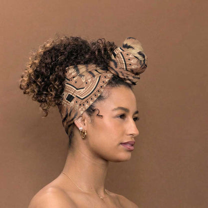 Africa Tiger Mix Dashiki Tribal Pattern Simple Headwrap