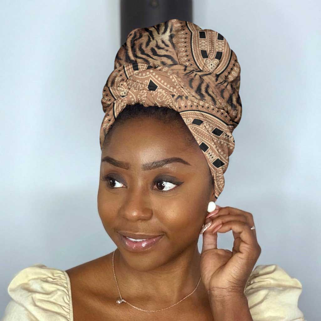 Africa Tiger Mix Dashiki Tribal Pattern Simple Headwrap