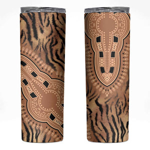 Afro Tiger Mix Dashiki Tribal Pattern Skinny Tumbler