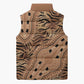 Africa Tiger Mix Dashiki Tribal Pattern Sleeveless Puffer Jacket