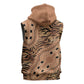 Afro Tiger Mix Dashiki Tribal Pattern Sleeveless Zip Hoodie - African Pride