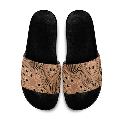 Africa Tiger Mix Dashiki Tribal Pattern Slide Sandals