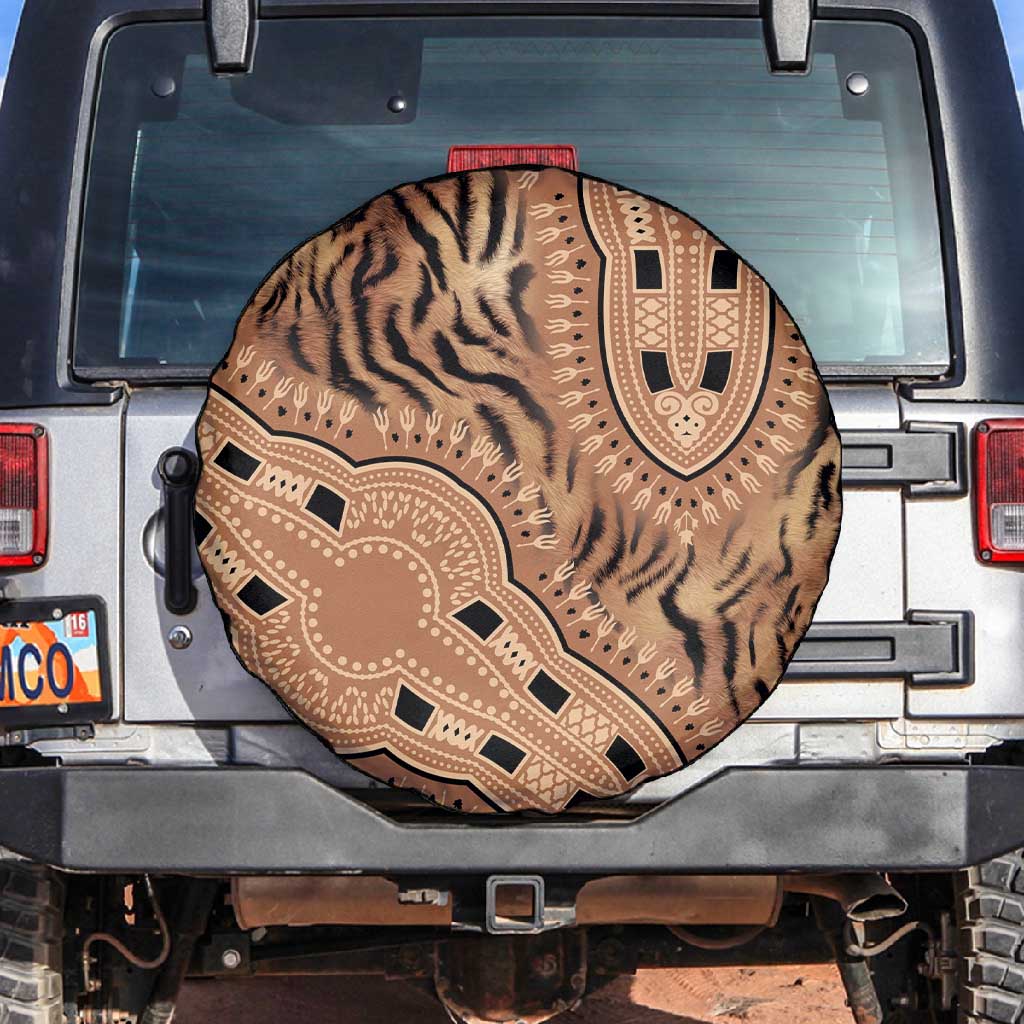 Afro Tiger Mix Dashiki Tribal Pattern Spare Tire Cover