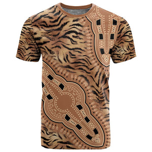 Afro Tiger Mix Dashiki Tribal Pattern T shirt