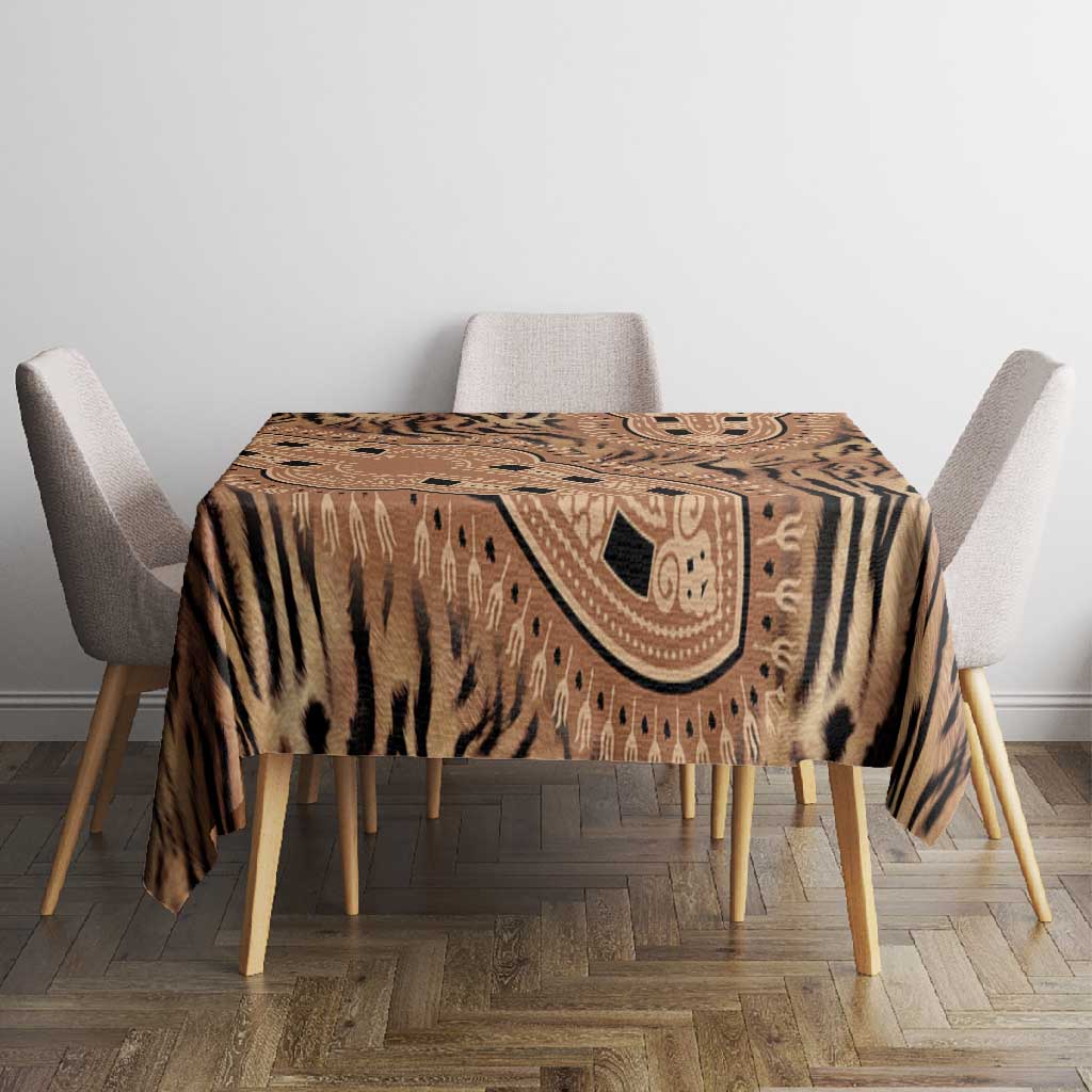 Afro Tiger Mix Dashiki Tribal Pattern Tablecloth