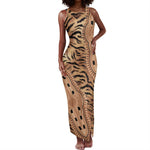 Afro Tiger Mix Dashiki Tribal Pattern Tank Maxi Dress