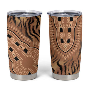 Afro Tiger Mix Dashiki Tribal Pattern Tumbler Cup