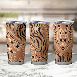 Afro Tiger Mix Dashiki Tribal Pattern Tumbler Cup