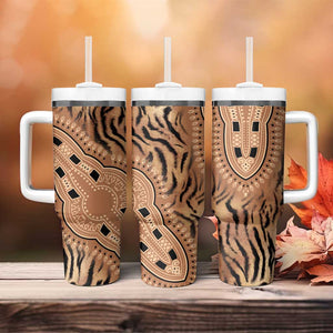 Afro Tiger Mix Dashiki Tribal Pattern Tumbler With Handle