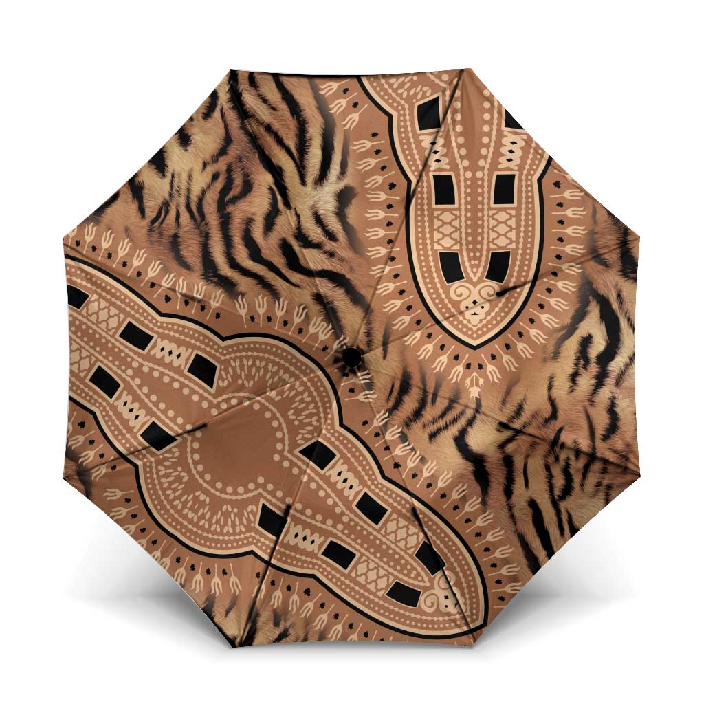 Africa Tiger Mix Dashiki Tribal Pattern Umbrella