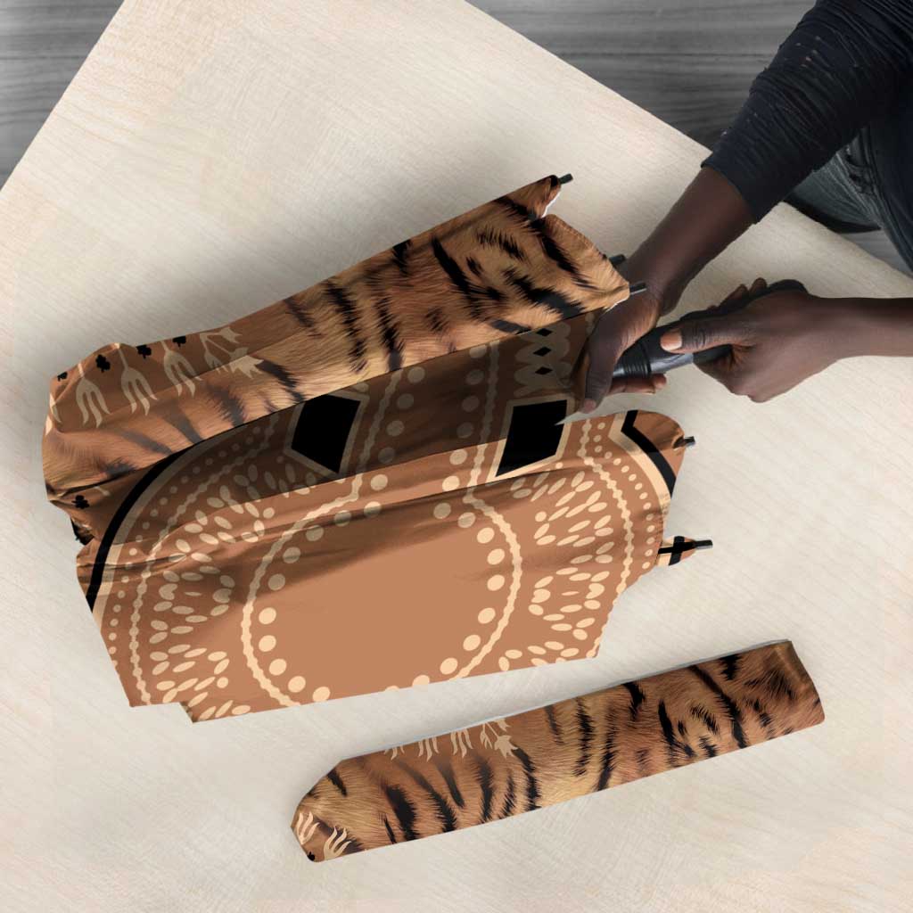 Africa Tiger Mix Dashiki Tribal Pattern Umbrella