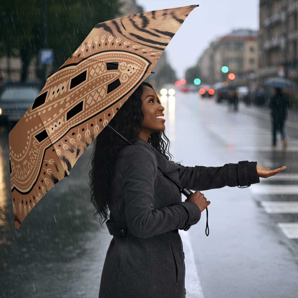 Africa Tiger Mix Dashiki Tribal Pattern Umbrella