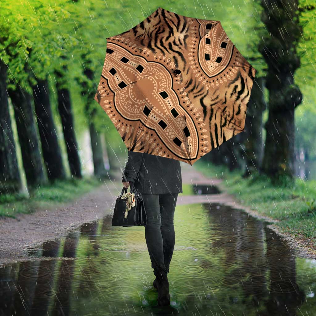 Africa Tiger Mix Dashiki Tribal Pattern Umbrella