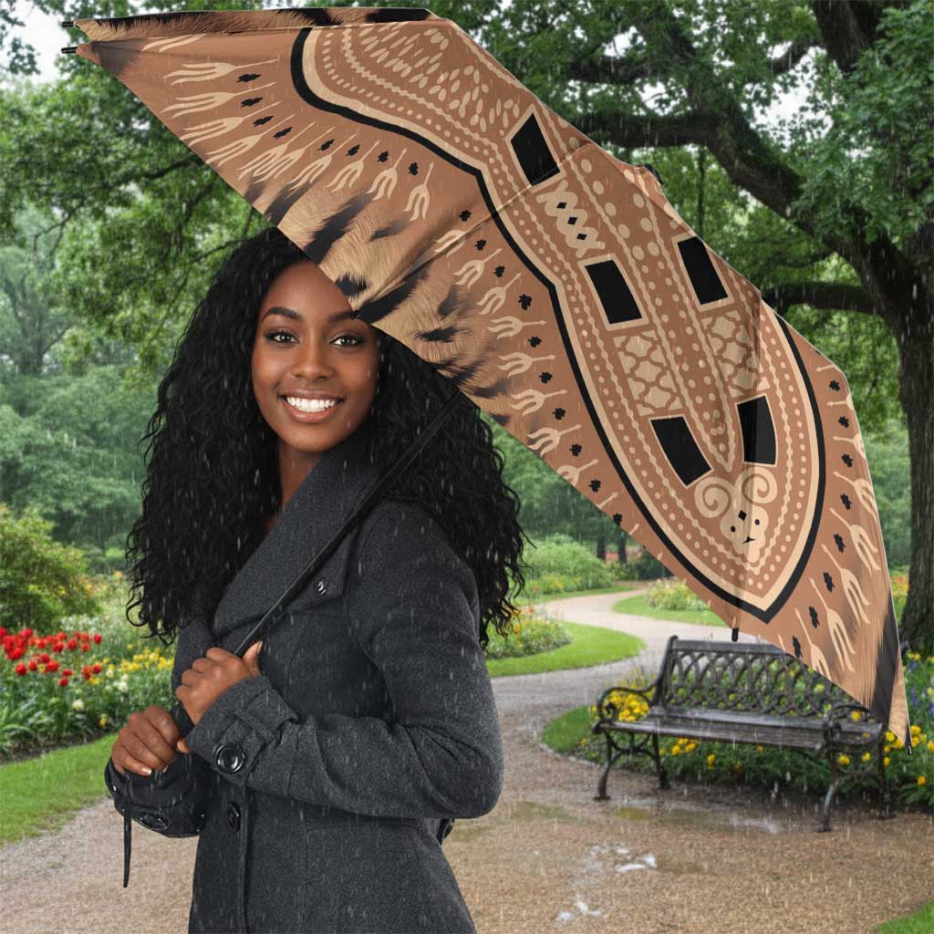 Africa Tiger Mix Dashiki Tribal Pattern Umbrella