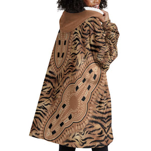 Afro Tiger Mix Dashiki Tribal Pattern Wearable Blanket Hoodie