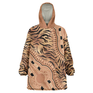 Afro Tiger Mix Dashiki Tribal Pattern Wearable Blanket Hoodie