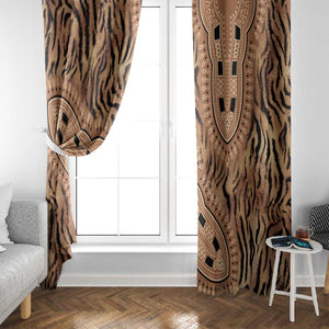 Afro Tiger Mix Dashiki Tribal Pattern Window Curtain