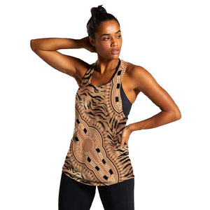 Afro Tiger Mix Dashiki Tribal Pattern Women Racerback Tank