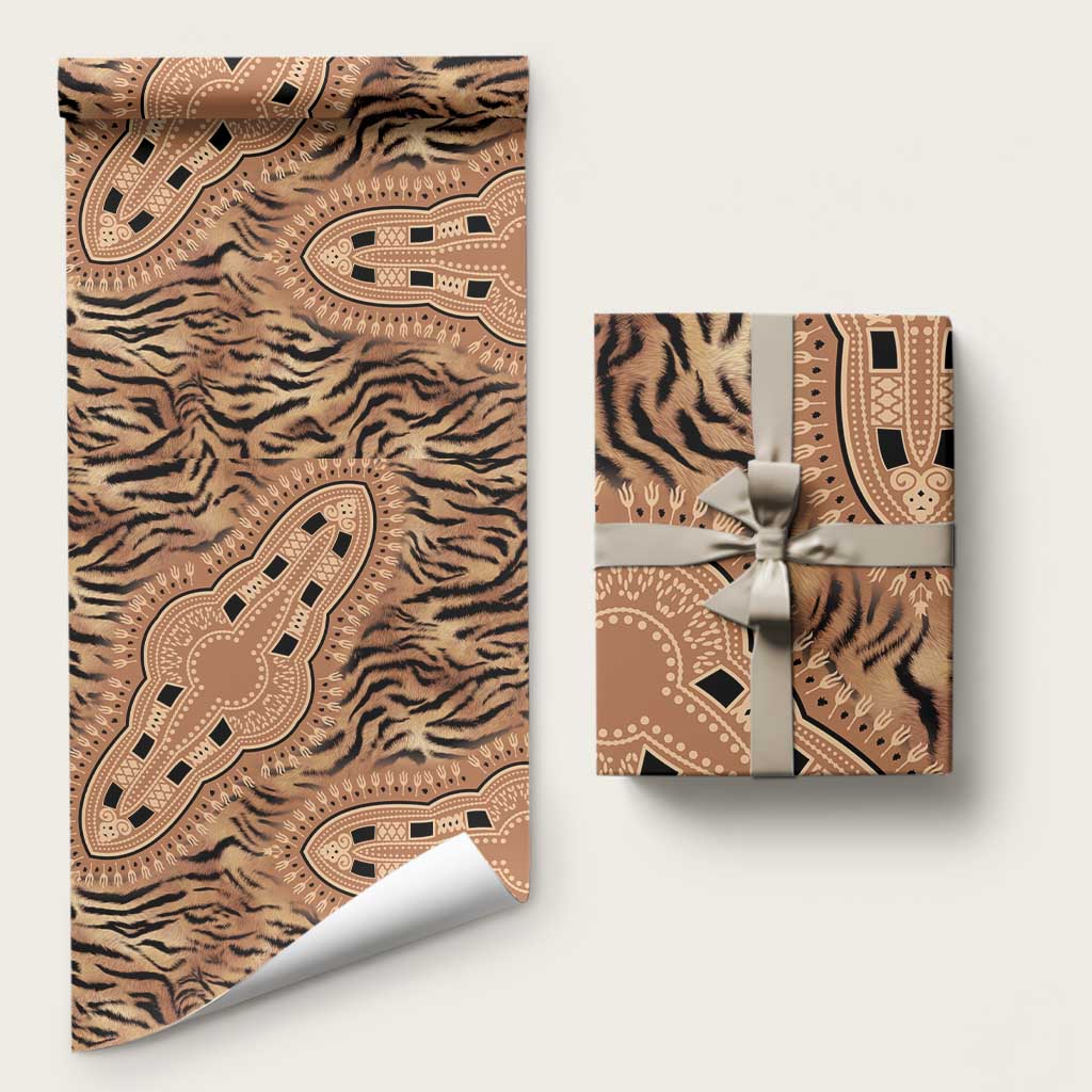 Africa Tiger Mix Dashiki Tribal Pattern Wrapping Paper - African Pride