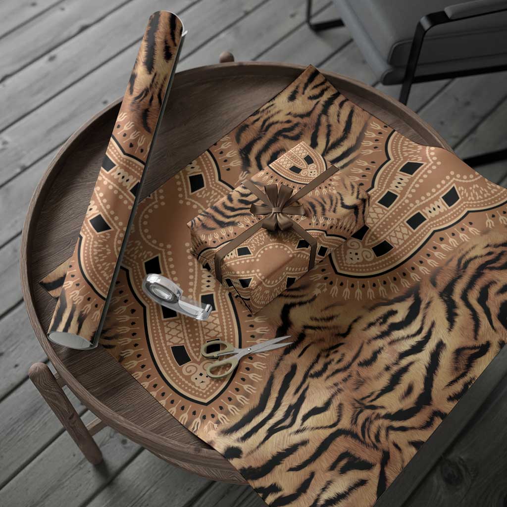 Africa Tiger Mix Dashiki Tribal Pattern Wrapping Paper - African Pride