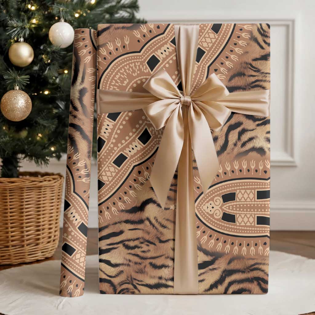 Africa Tiger Mix Dashiki Tribal Pattern Wrapping Paper - African Pride