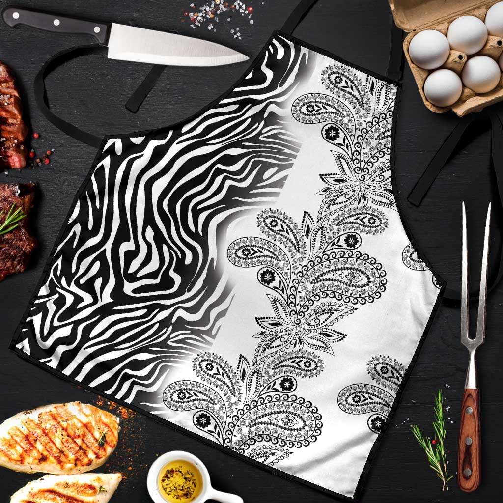Africa Zebra Mix Paisley Tribal Pattern Apron