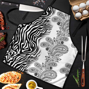 Africa Zebra Mix Paisley Tribal Pattern Apron