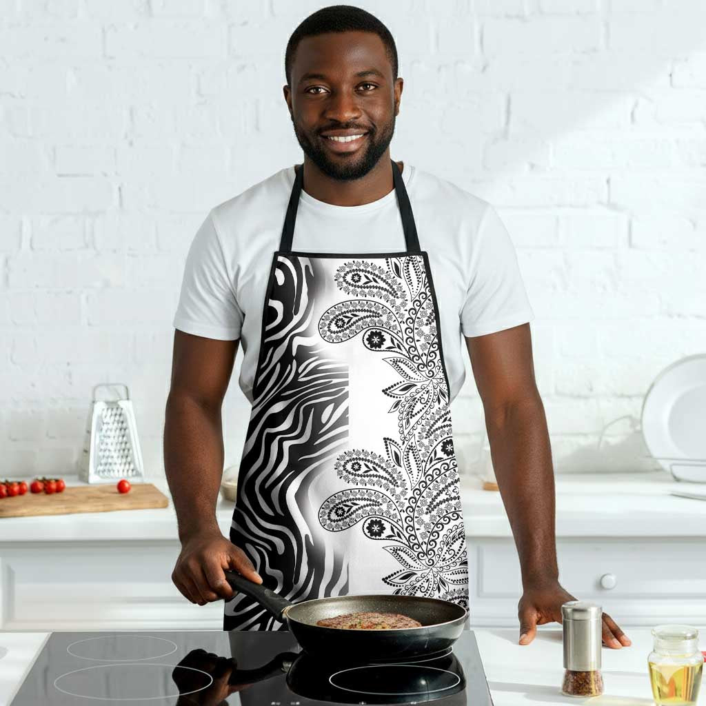 Africa Zebra Mix Paisley Tribal Pattern Apron