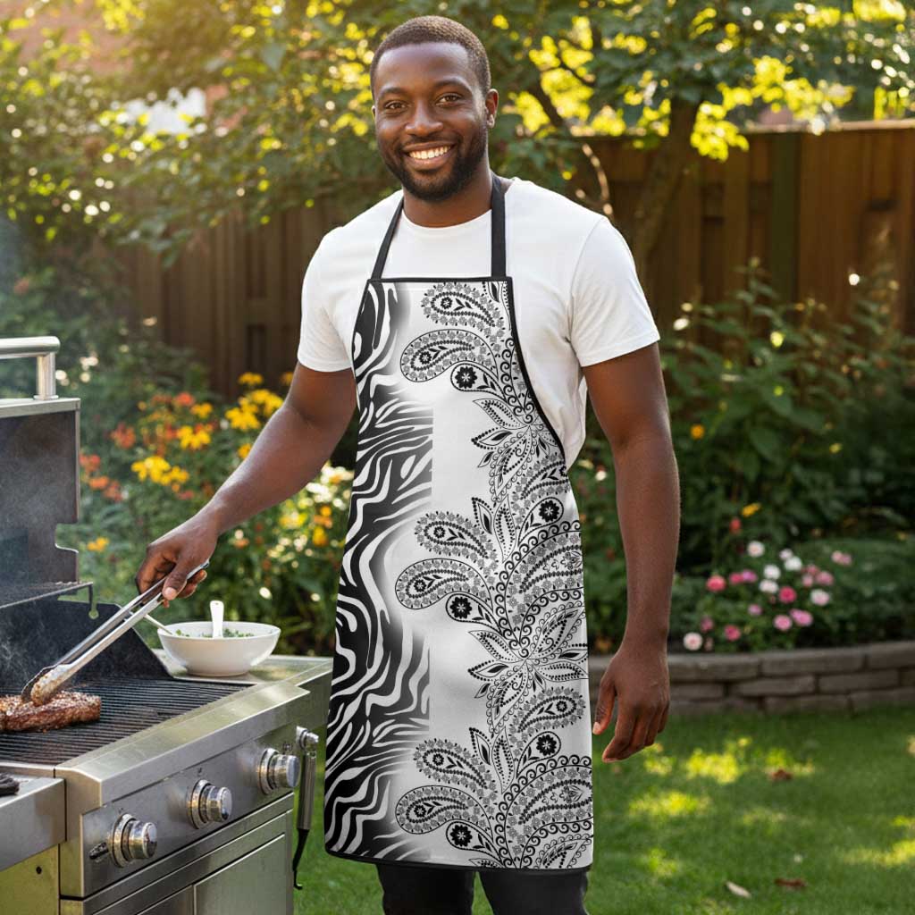 Africa Zebra Mix Paisley Tribal Pattern Apron