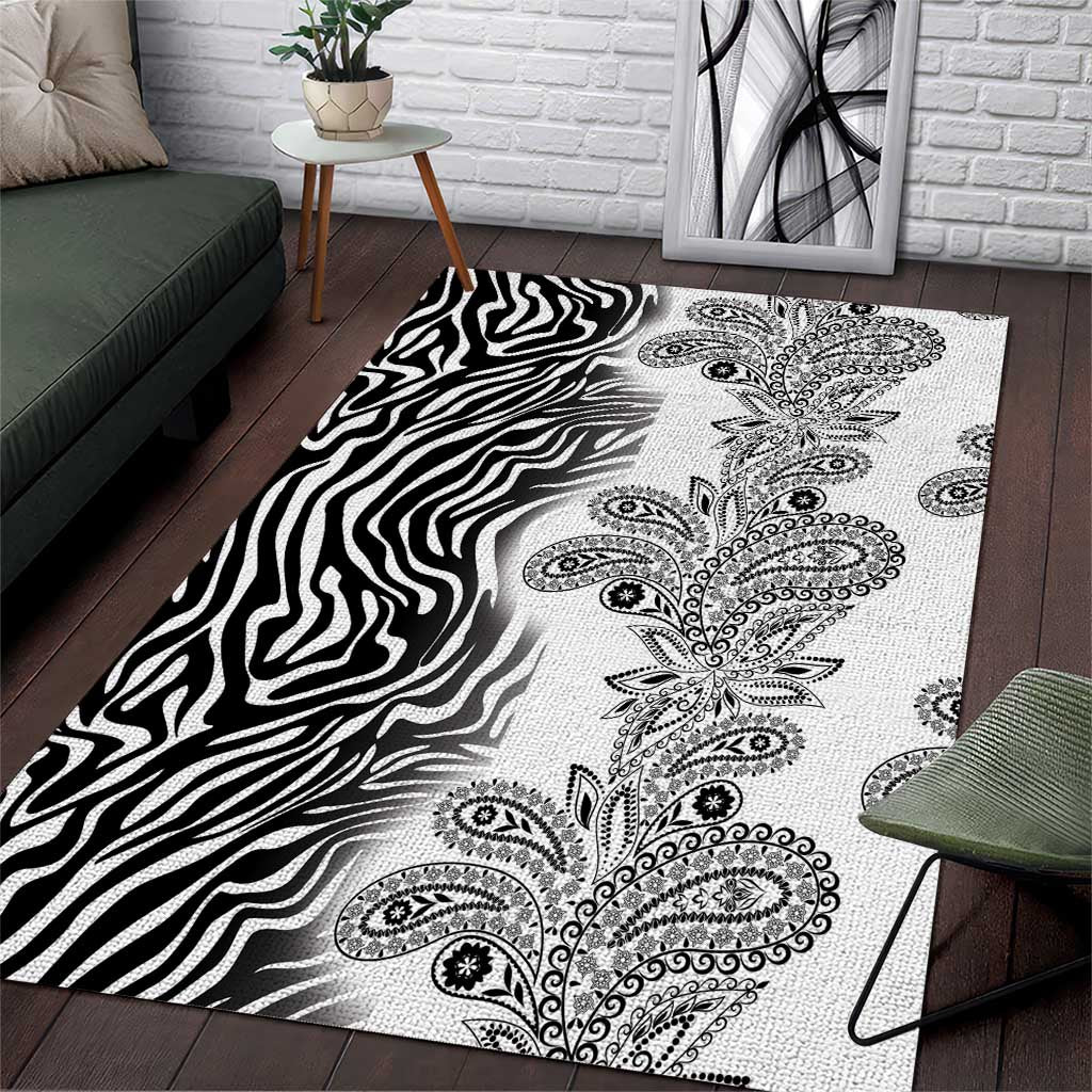 Afro Zebra Mix Paisley Tribal Pattern Area Rug