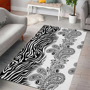 Afro Zebra Mix Paisley Tribal Pattern Area Rug