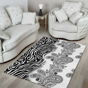 Afro Zebra Mix Paisley Tribal Pattern Area Rug