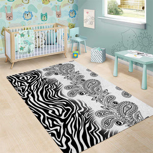 Afro Zebra Mix Paisley Tribal Pattern Area Rug