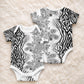 Africa Zebra Mix Paisley Tribal Pattern Baby Onesie