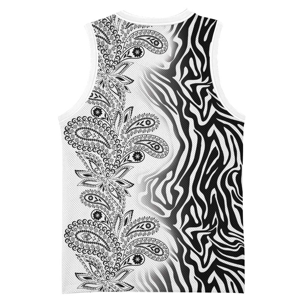 Afro Zebra Mix Paisley Tribal Pattern Basketball Jersey LT9