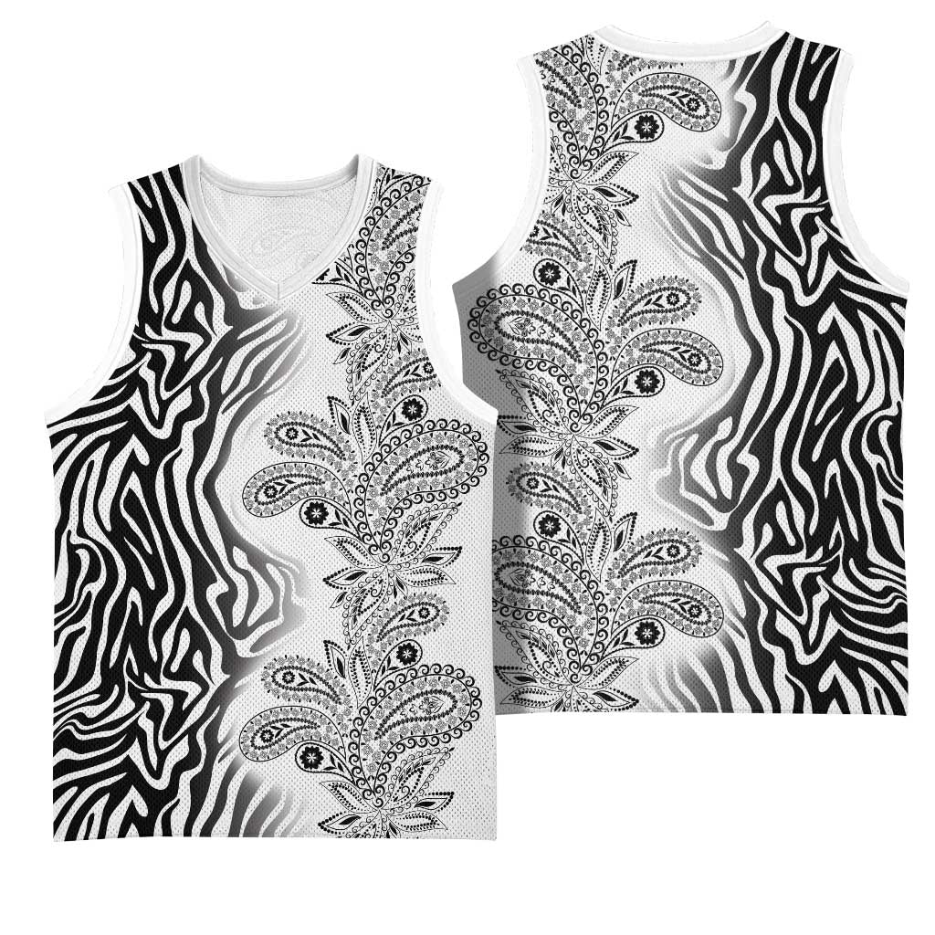 Afro Zebra Mix Paisley Tribal Pattern Basketball Jersey LT9