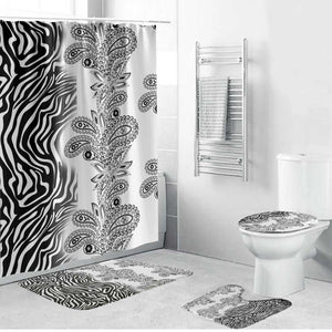 Africa Zebra Mix Paisley Tribal Pattern Bathroom Set