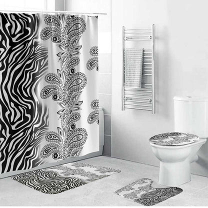 Africa Zebra Mix Paisley Tribal Pattern Bathroom Set