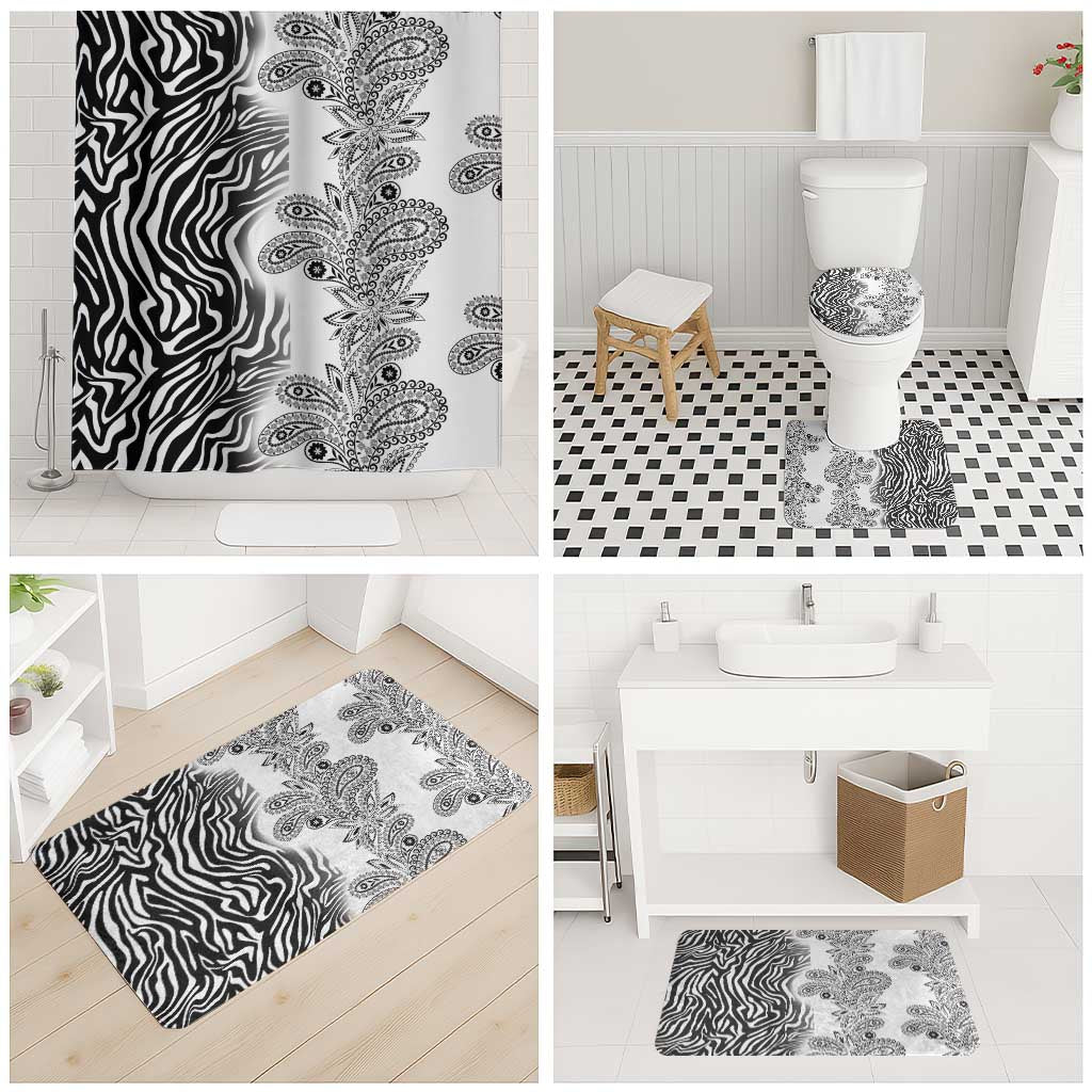 Africa Zebra Mix Paisley Tribal Pattern Bathroom Set
