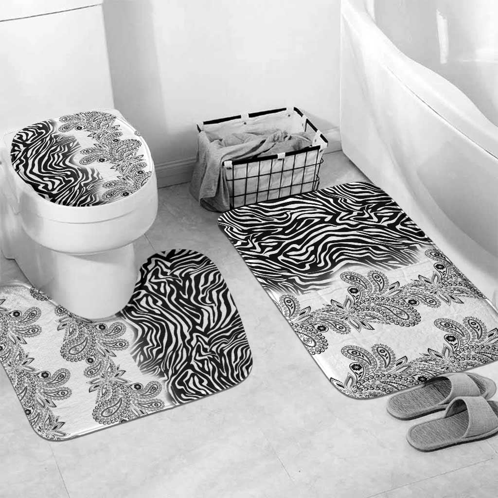 Africa Zebra Mix Paisley Tribal Pattern Bathroom Set