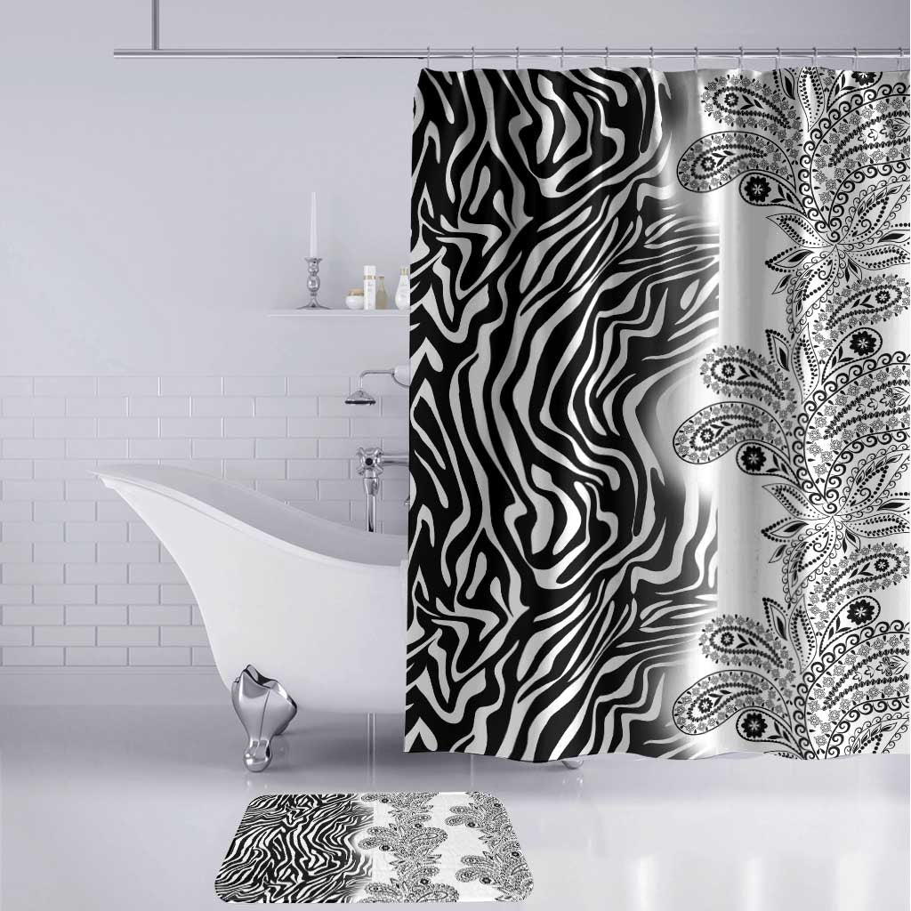 Africa Zebra Mix Paisley Tribal Pattern Bathroom Set