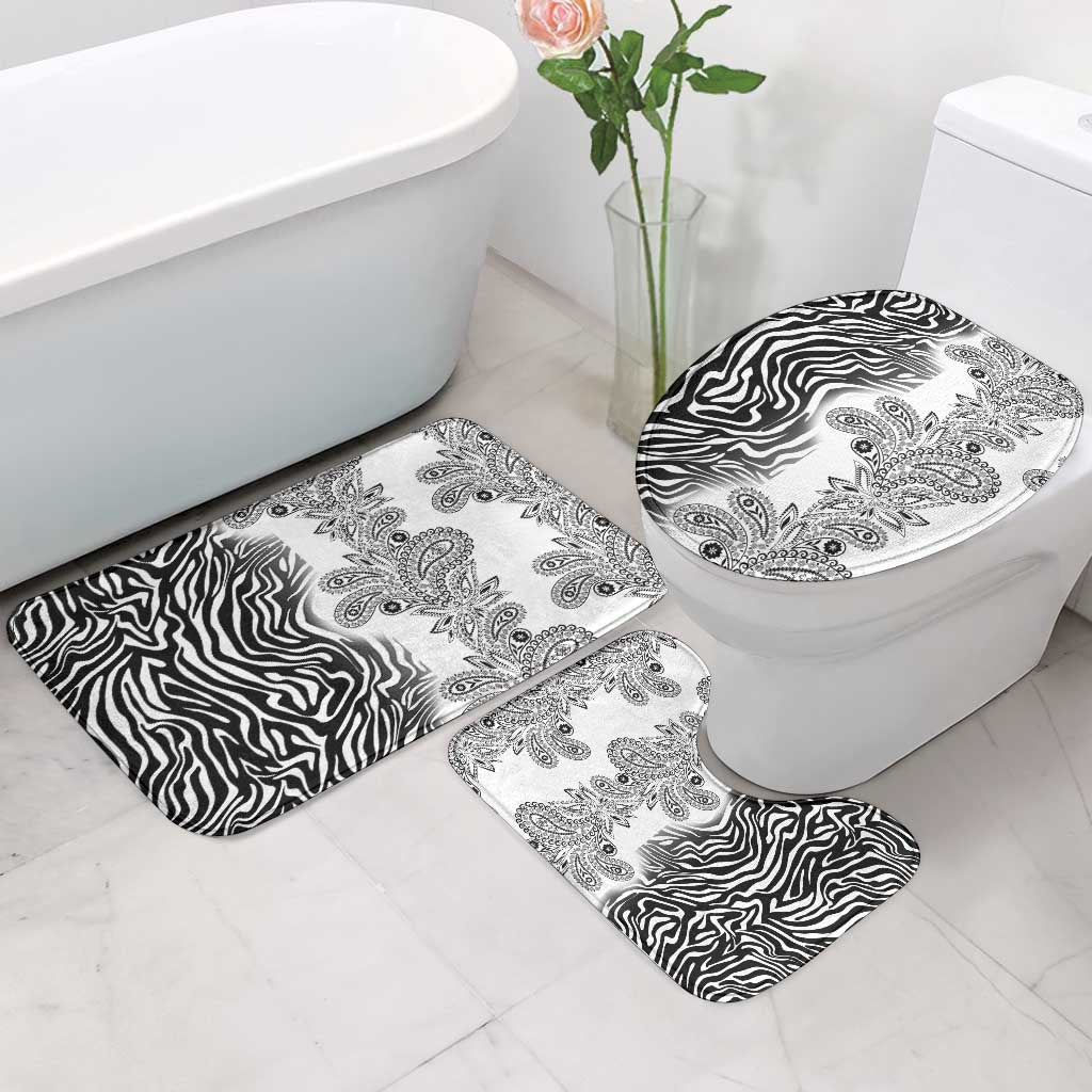 Africa Zebra Mix Paisley Tribal Pattern Bathroom Set