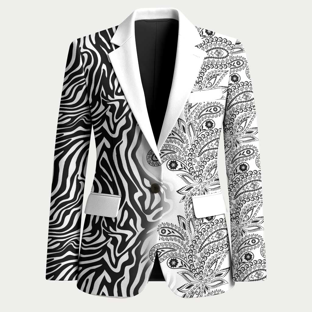 Africa Zebra Mix Paisley Tribal Pattern Blazer