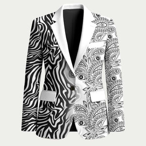 Africa Zebra Mix Paisley Tribal Pattern Blazer
