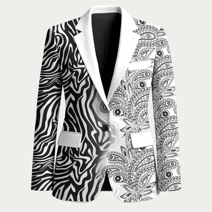 Africa Zebra Mix Paisley Tribal Pattern Blazer
